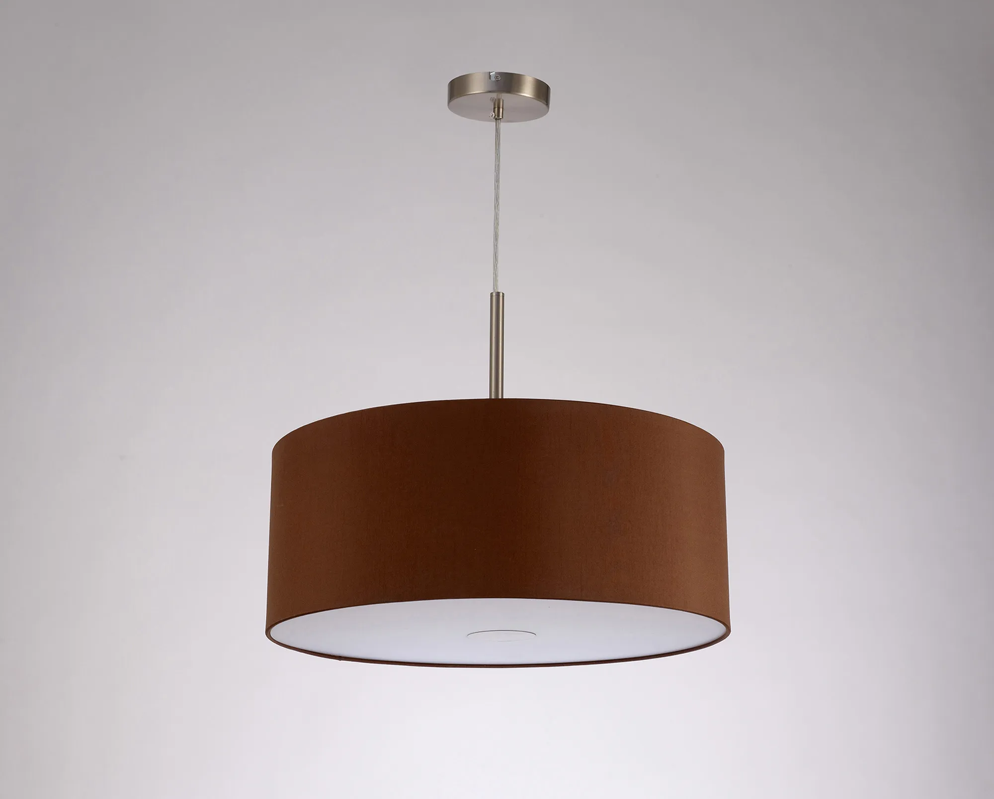 Baymont 50cm Pendant 1 Light Satin Nickel, Raw Cocoa/Grecian Bronze, Frosted Diffuser DK0306  Deco Baymont SN RC